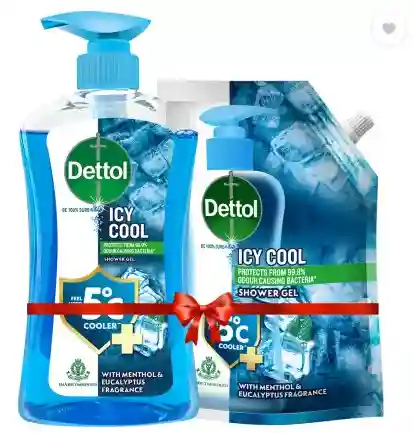Dettol Icy Cool Shower Gel 500ml Pump With 450ml Refill (2 x 475 ml)